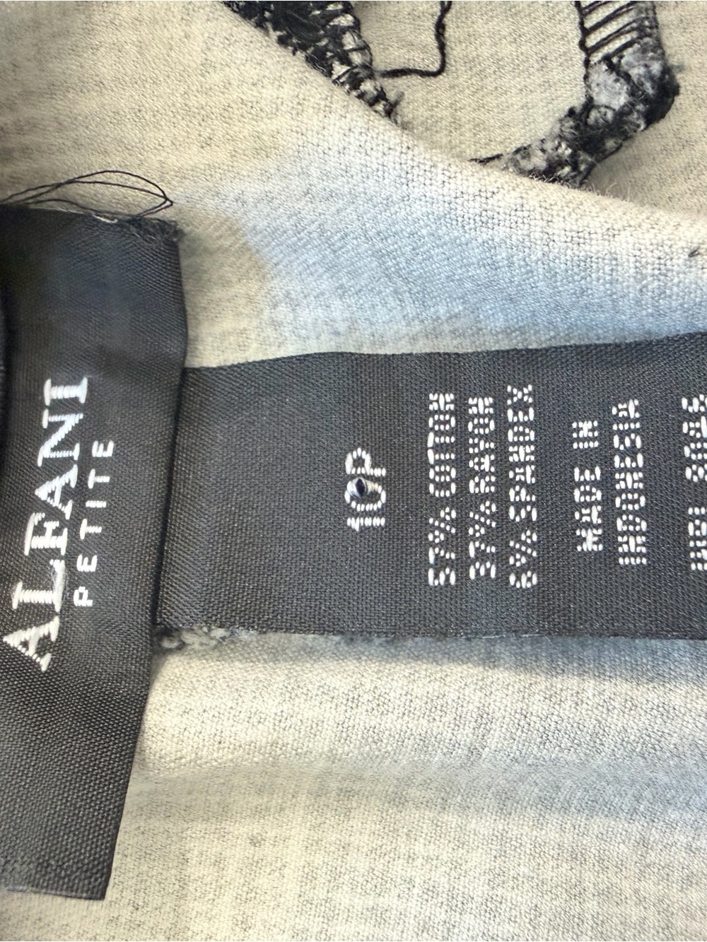 Alfani Petite Black and Gray Plaid Straight-Leg Pants - Picture 4 of 5